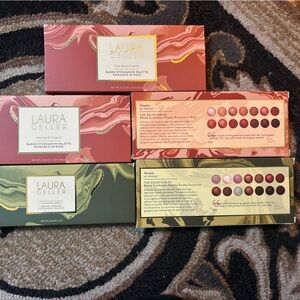 5 beautiful Laura helper eyeshadow palettes. 
3 of the same, 2 of the same.
